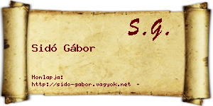 Sidó Gábor névjegykártya
